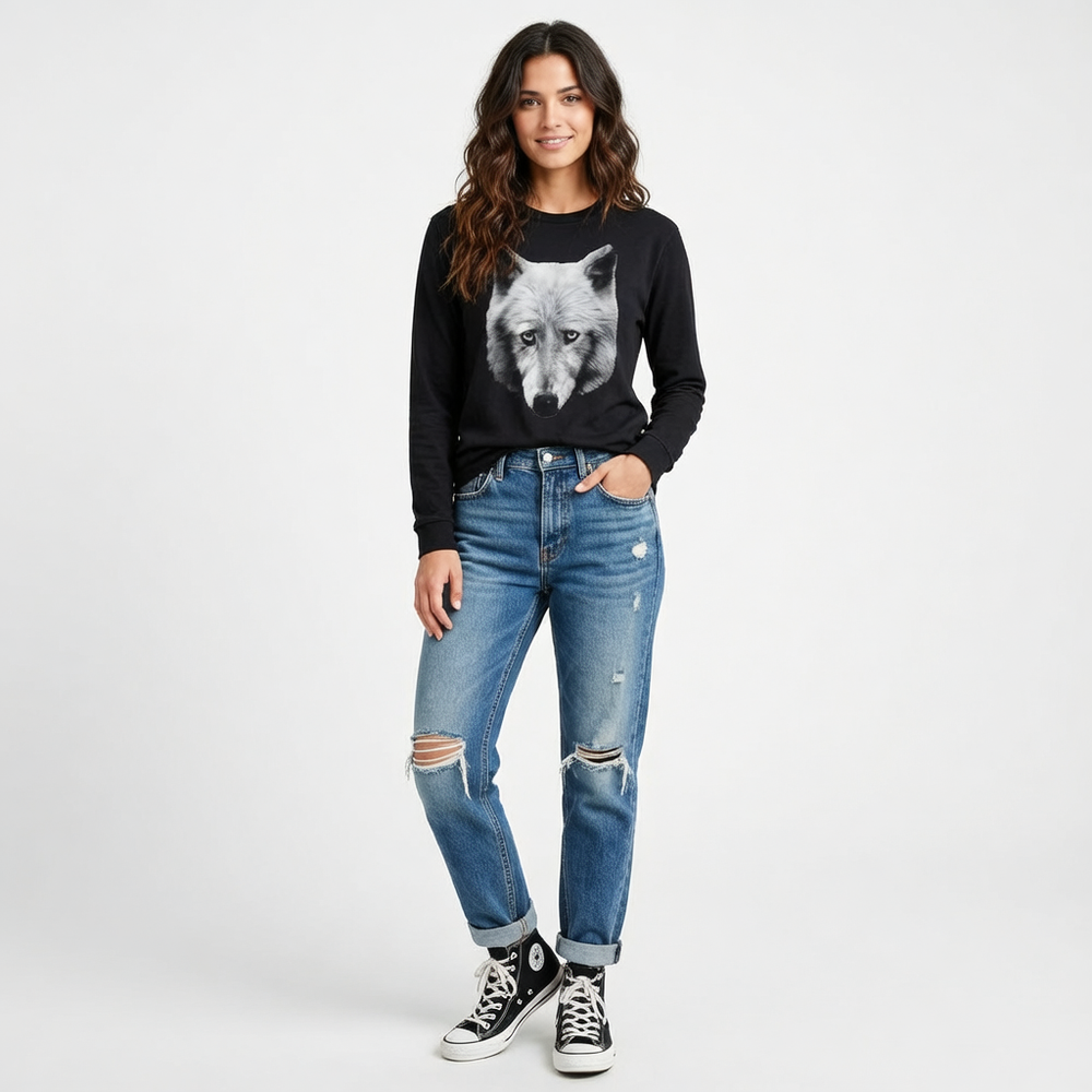 Wolf's Glare, Moss Apparel, Long Sleeve T-Shirt Fuel