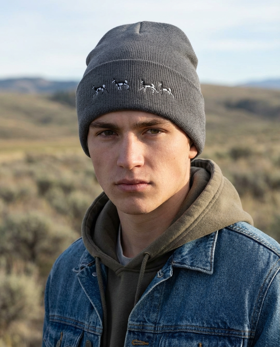 Pronghorn Embroidery, The WYldlife Fund, Moss Apparel, Beanie Fuel