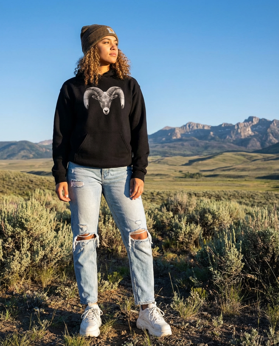 Bighorn Sheep, The WYldlife Fund, Moss Apparel, Hoodie Fuel