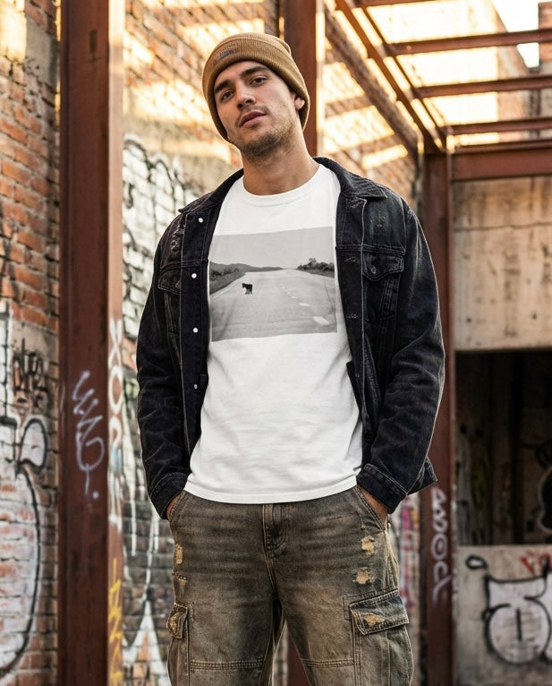 Lone Coyote, Wildlife Apparel, Eco-Friendly Fashion, Moss Apparel, Unisex T-Shirt Fuel