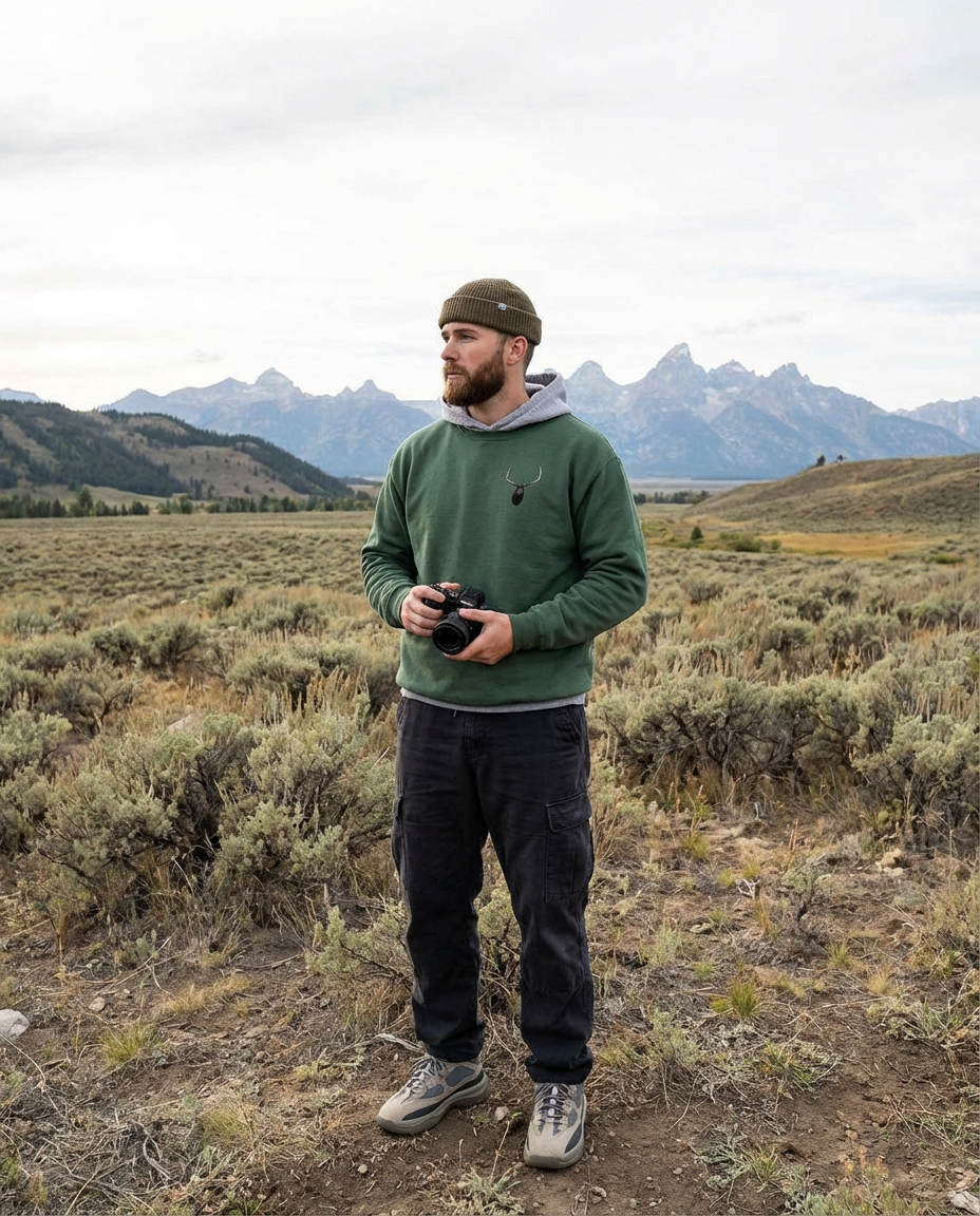 Elk Antlers, The WYldlife Fund, Moss Apparel, Crewneck Sweatshirt Fuel