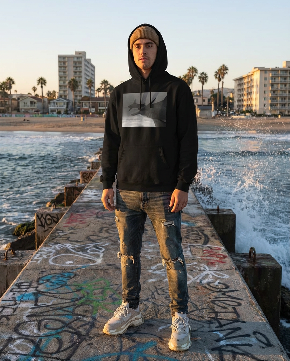 Hammerhead Shark Pursuit, Moss Apparel, Unisex Hoodie Fuel