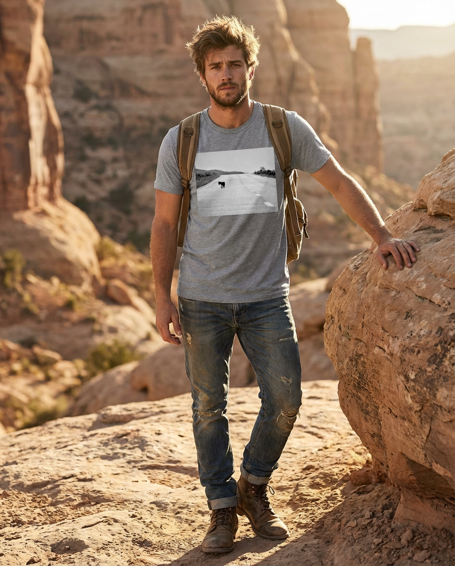 Lone Coyote, Wildlife Apparel, Eco-Friendly Fashion, Moss Apparel, Unisex T-Shirt Fuel