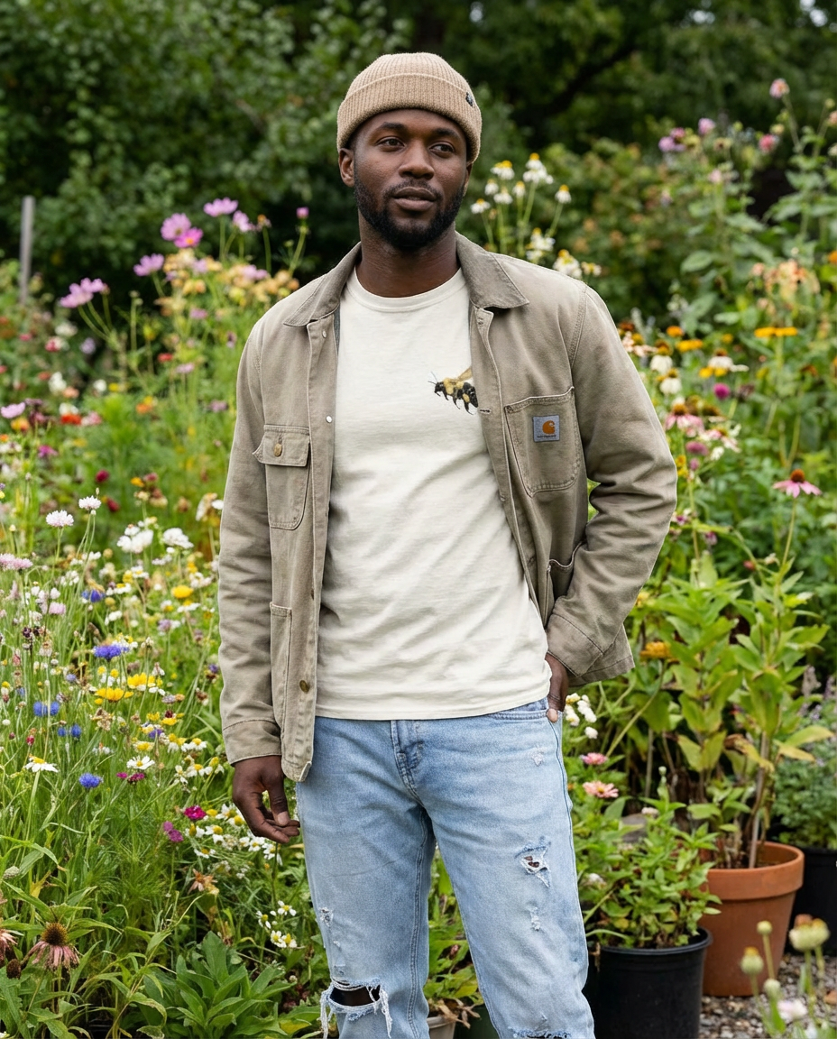 Bee and Butterfly Habitat Fund, Moss Apparel  Long Sleeve T-Shirt Fuel