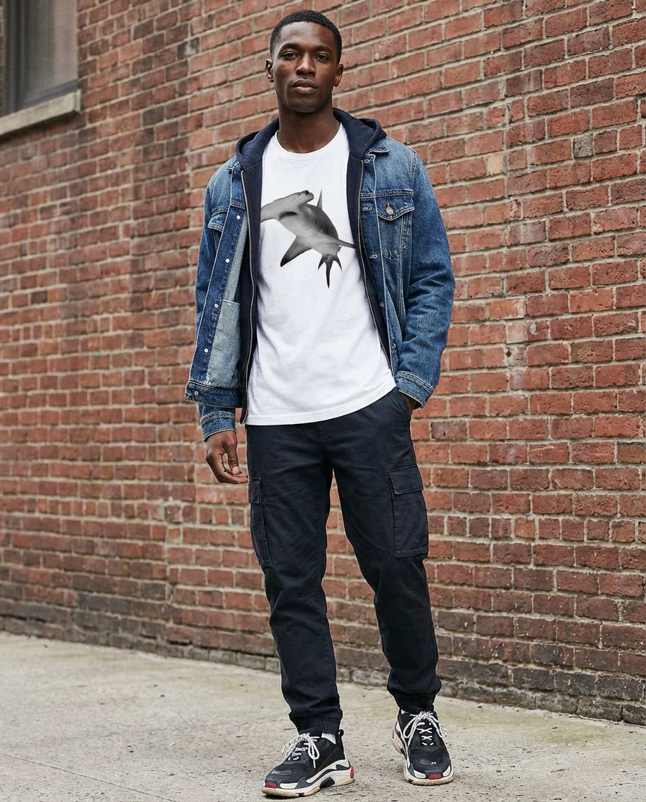 Hammerhead Shark, Great Hammerhead in Bimini Bahamas photograph, Moss Apparel, Unisex T-Shirt Fuel