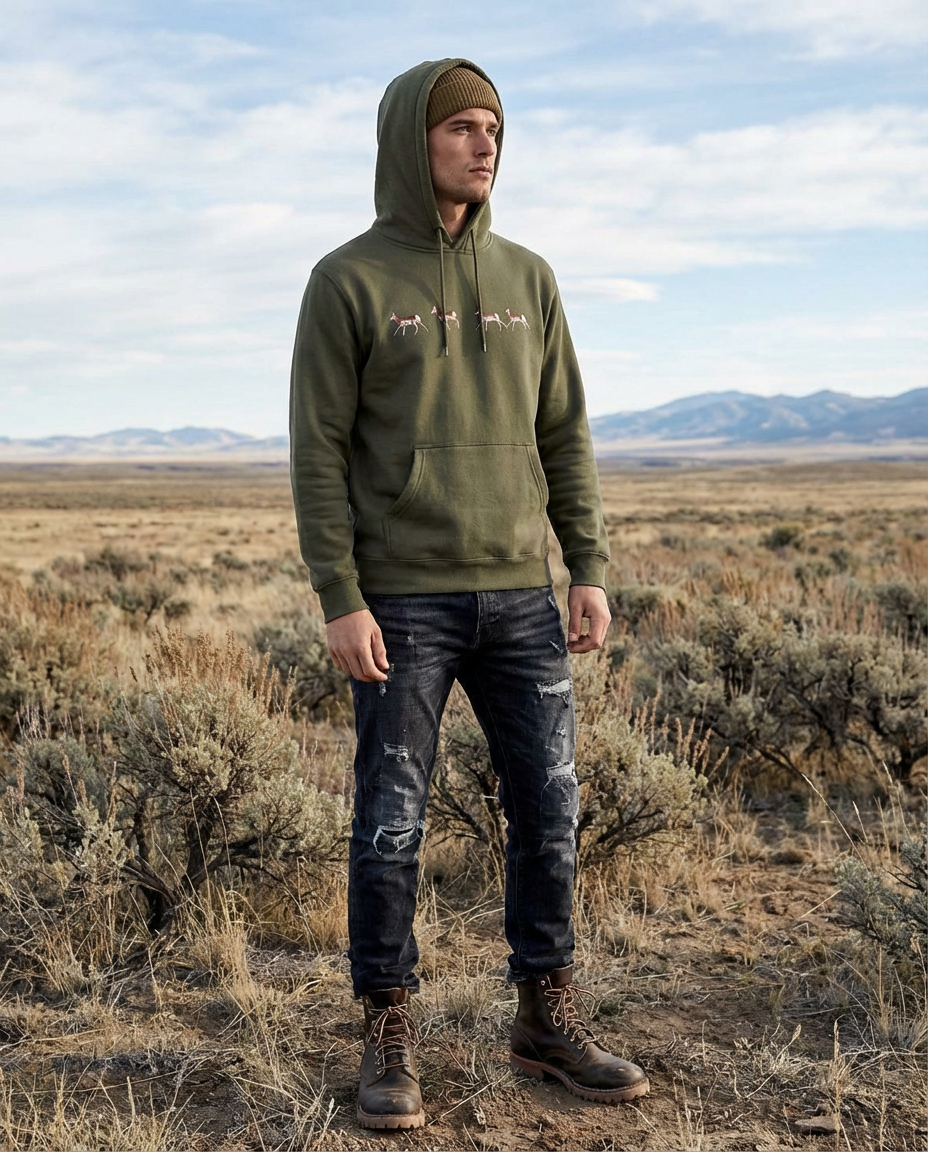 Pronghorn Run, The WYldlife Fund, Moss Apparel, Moss Apparel, Hoodie Fuel