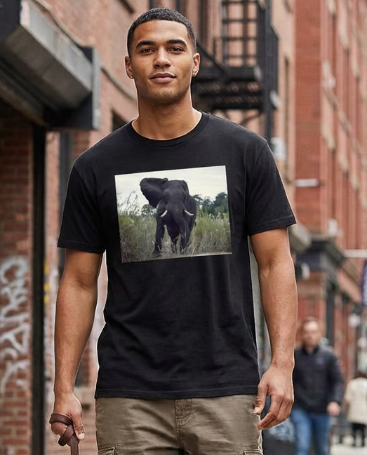 Defiant Elephant, Elephant Conservation, animal fan, wildlife, Moss Apparel, Unisex T-Shirt Fuel