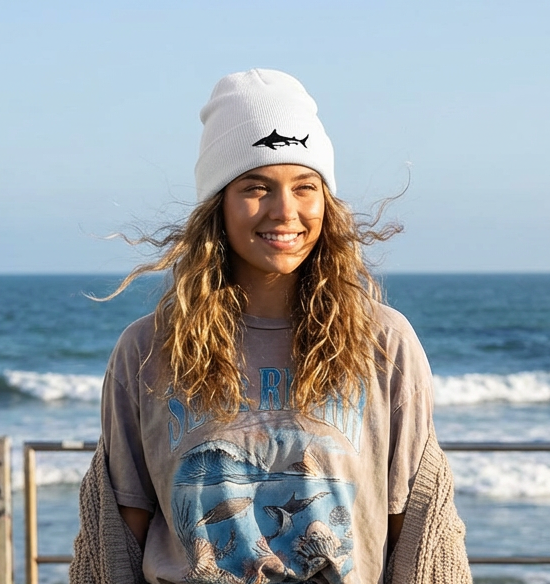 Bull Shark Embroidery, Bimini Shark Labs, Moss Apparel, Beanie Fuel