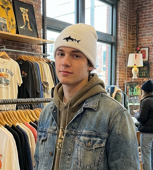 Bull Shark Embroidery, Bimini Shark Labs, Moss Apparel, Beanie Fuel