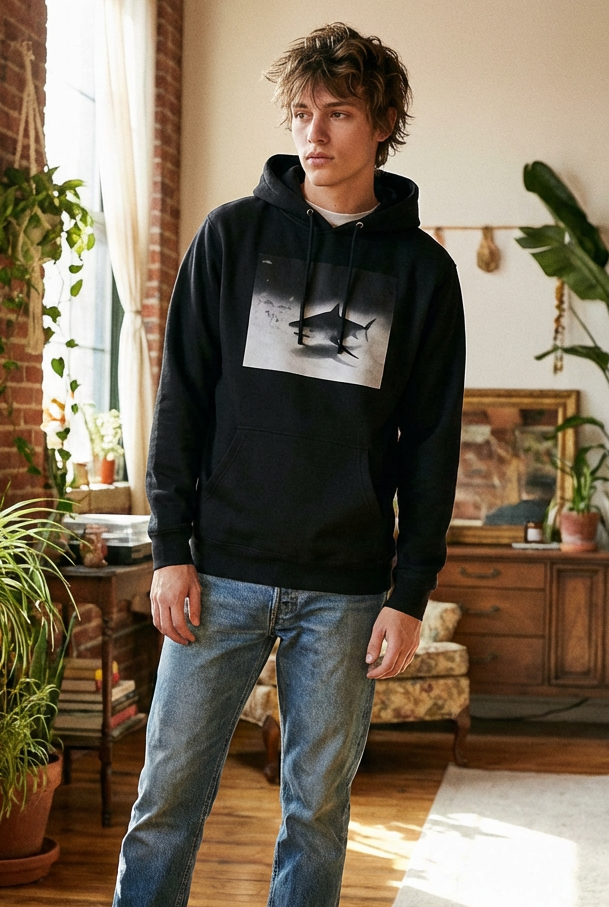 Tiger Shark Approach, Bimini Shark Labs, Moss Apparel, Hoodie Fuel