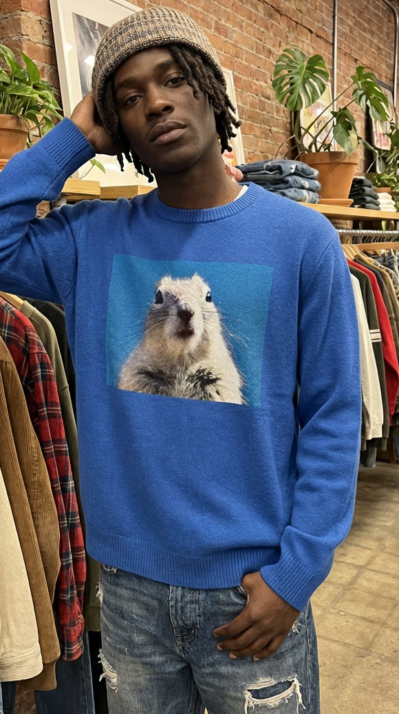 Frazzled and Surprised, Wildlife Clothing, Moss Apparel, Crewneck Sweatshirt Fuel