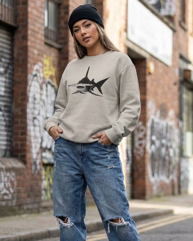 Hammerhead Shark, Moss Apparel, Unisex Crewneck Sweatshirt Fuel