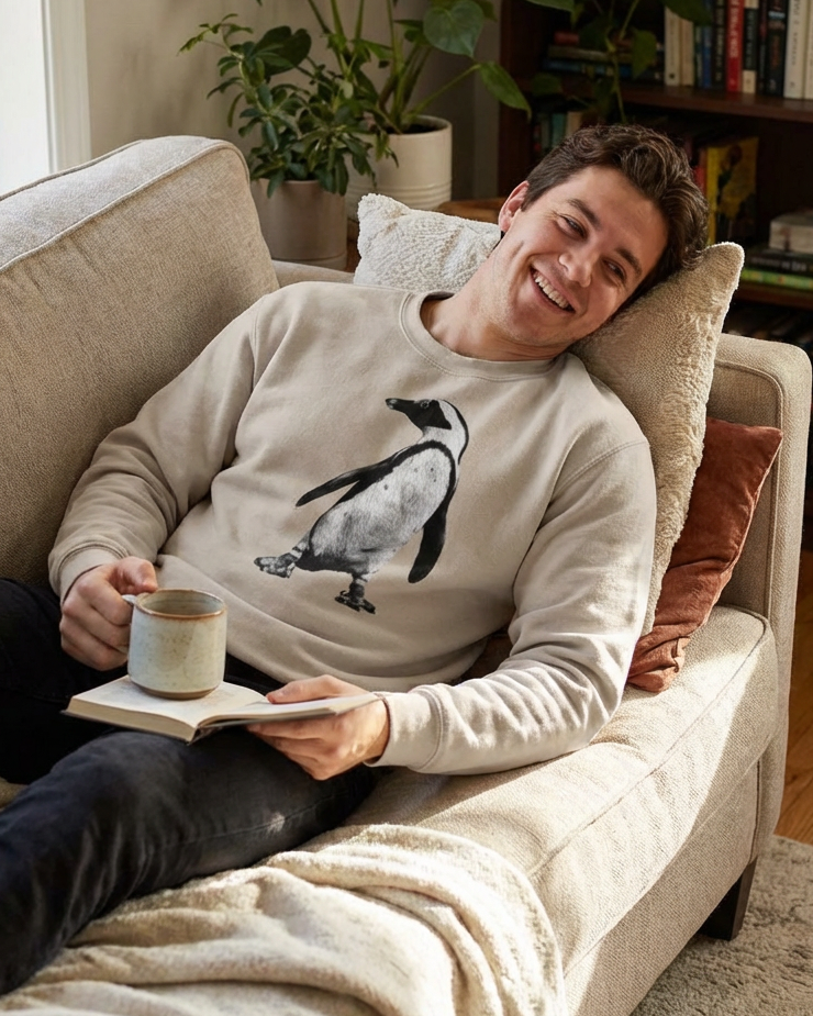 Dancing Penguin, Moss Apparel, Crewneck Sweatshirt Fuel