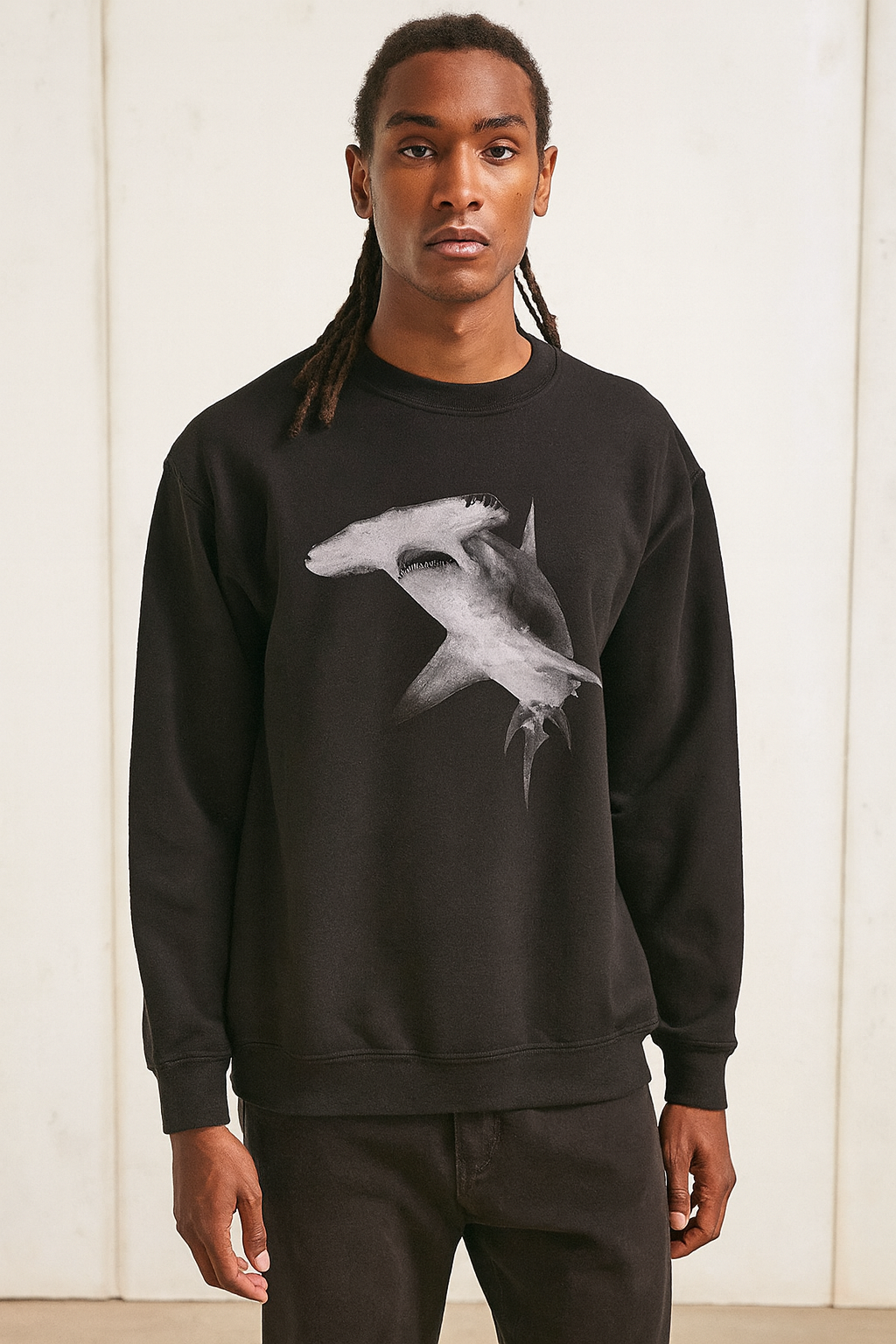 Hammerhead Shark, Great Hammerhead in Bimini Bahamas photograph, Moss Apparel, Crewneck Sweatshirt Fuel