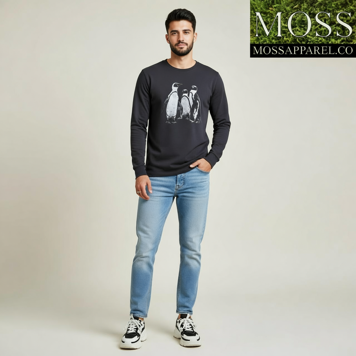 Penguin Huddle, Cute Animal Lover, Moss Apparel, Unisex Long Sleeve T-Shirt Fuel