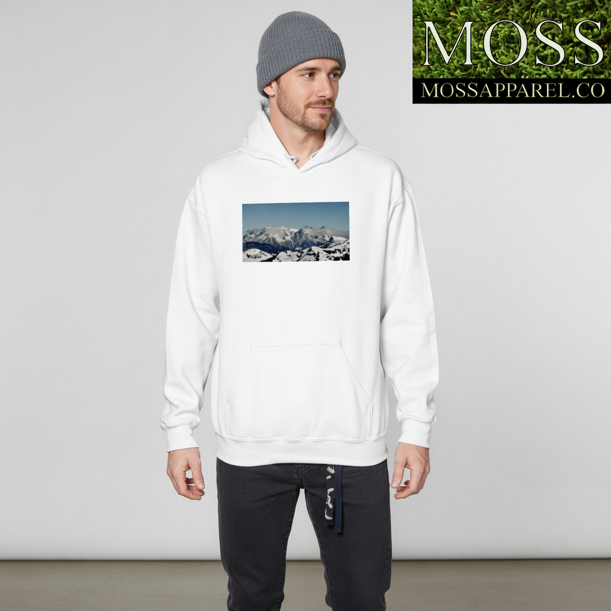 Austrian Alps, Skier's Paradise, Moss Apparel, Unisex Hoodie Fuel