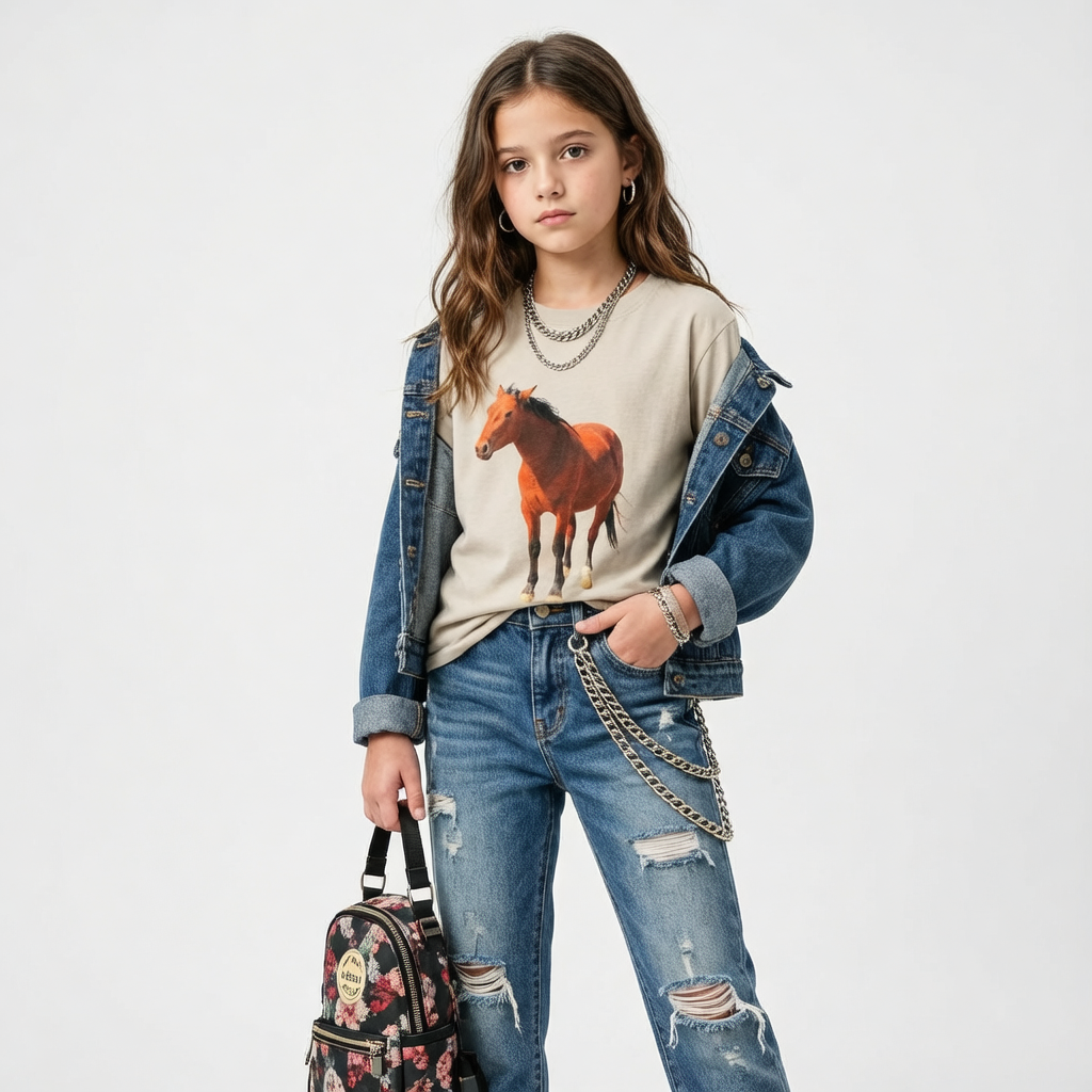 Desert Mustangs, Wild Horse Conservation, Moss Apparel, Unisex Youth Cotton T-Shirt Fuel