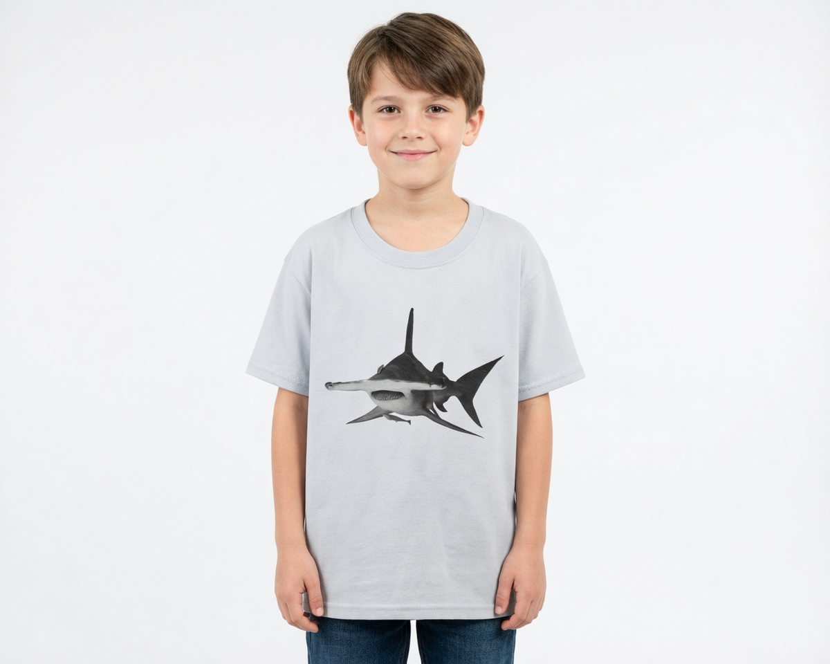 Hammerhead Shark, Shark Conservation, Moss Apparel, Unisex Youth Cotton T-Shirt Fuel