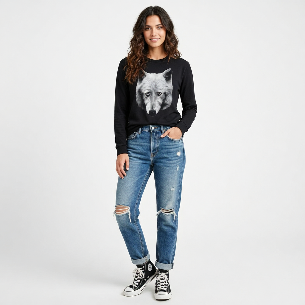 Wolf's Glare, Moss Apparel, Long Sleeve T-Shirt Fuel
