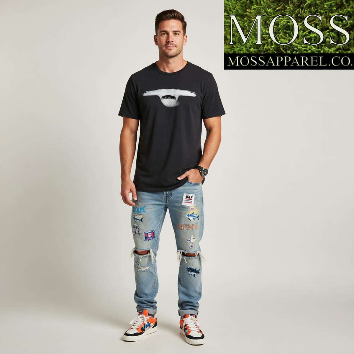 Hammerhead Jaws, Moss Apparel, Shark Ultra Cotton T-Shirt Fuel