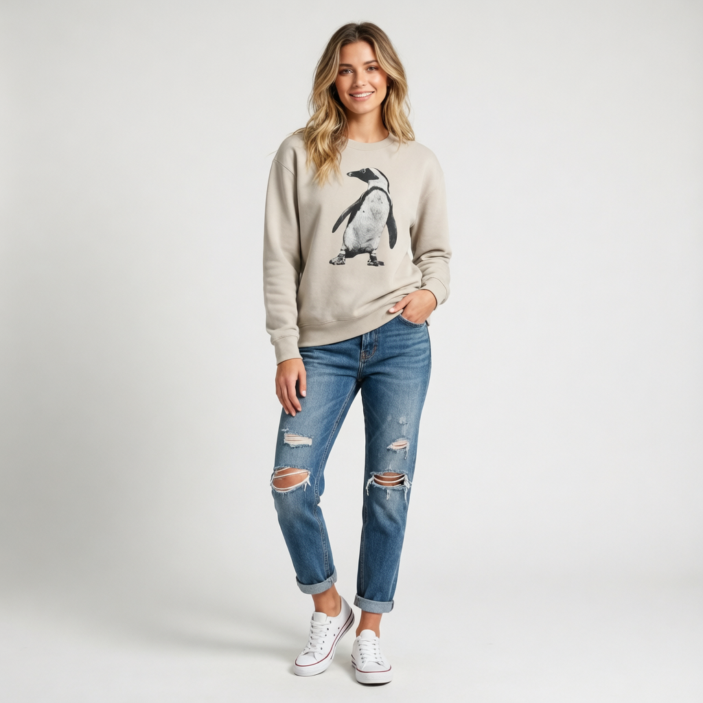 Dancing Penguin, Moss Apparel, Crewneck Sweatshirt Fuel
